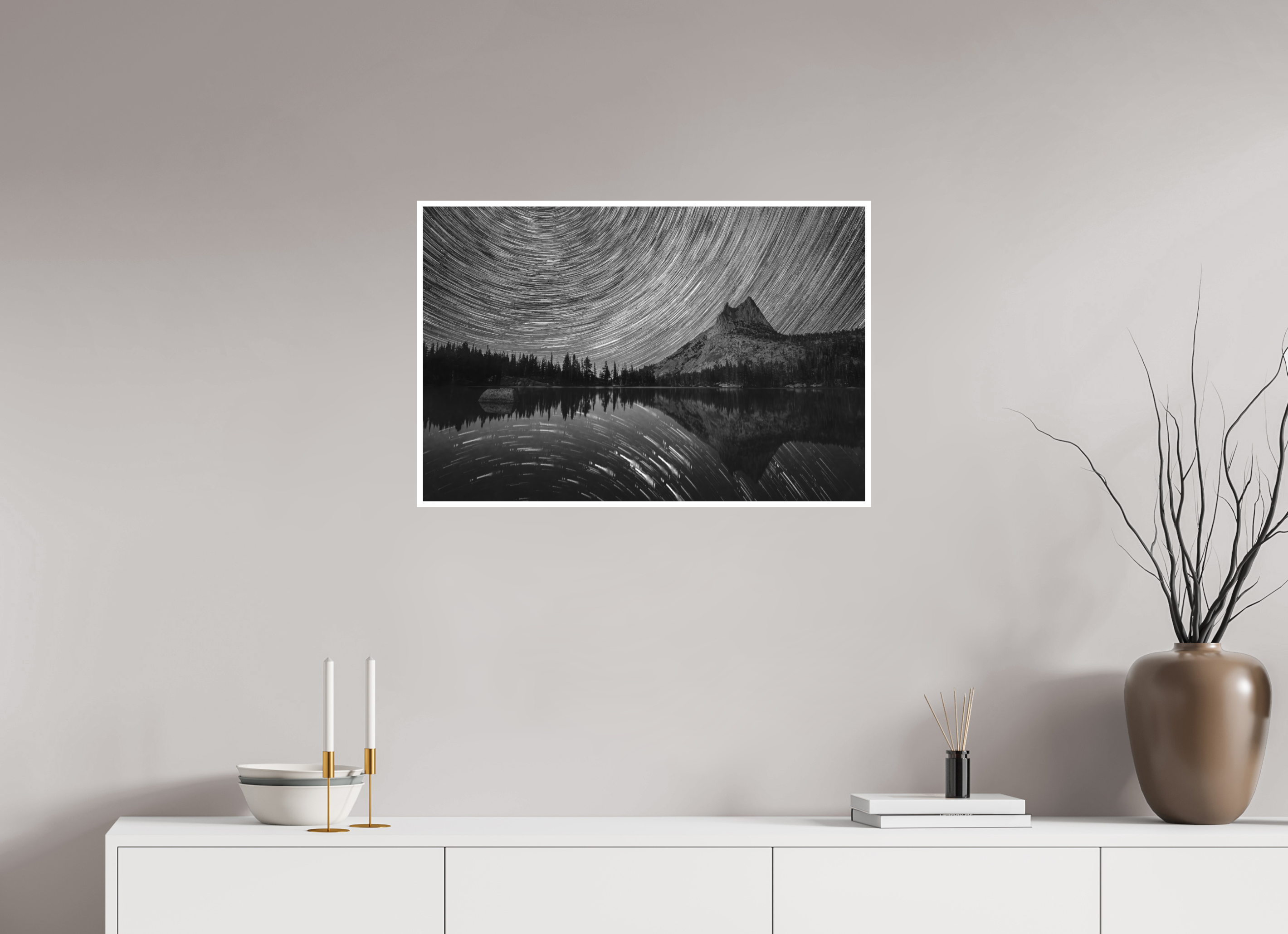 30 x 20″, Hahnemühle Photo Rag Cathedral Peak Under the Moonlit Sky
