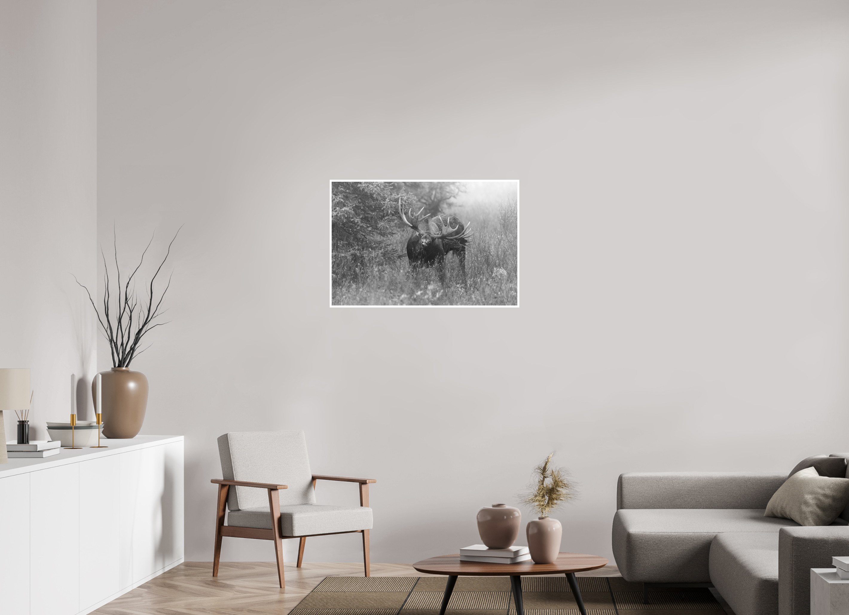 36 x 24″, Hahnemühle Photo Rag Moose Courtship
