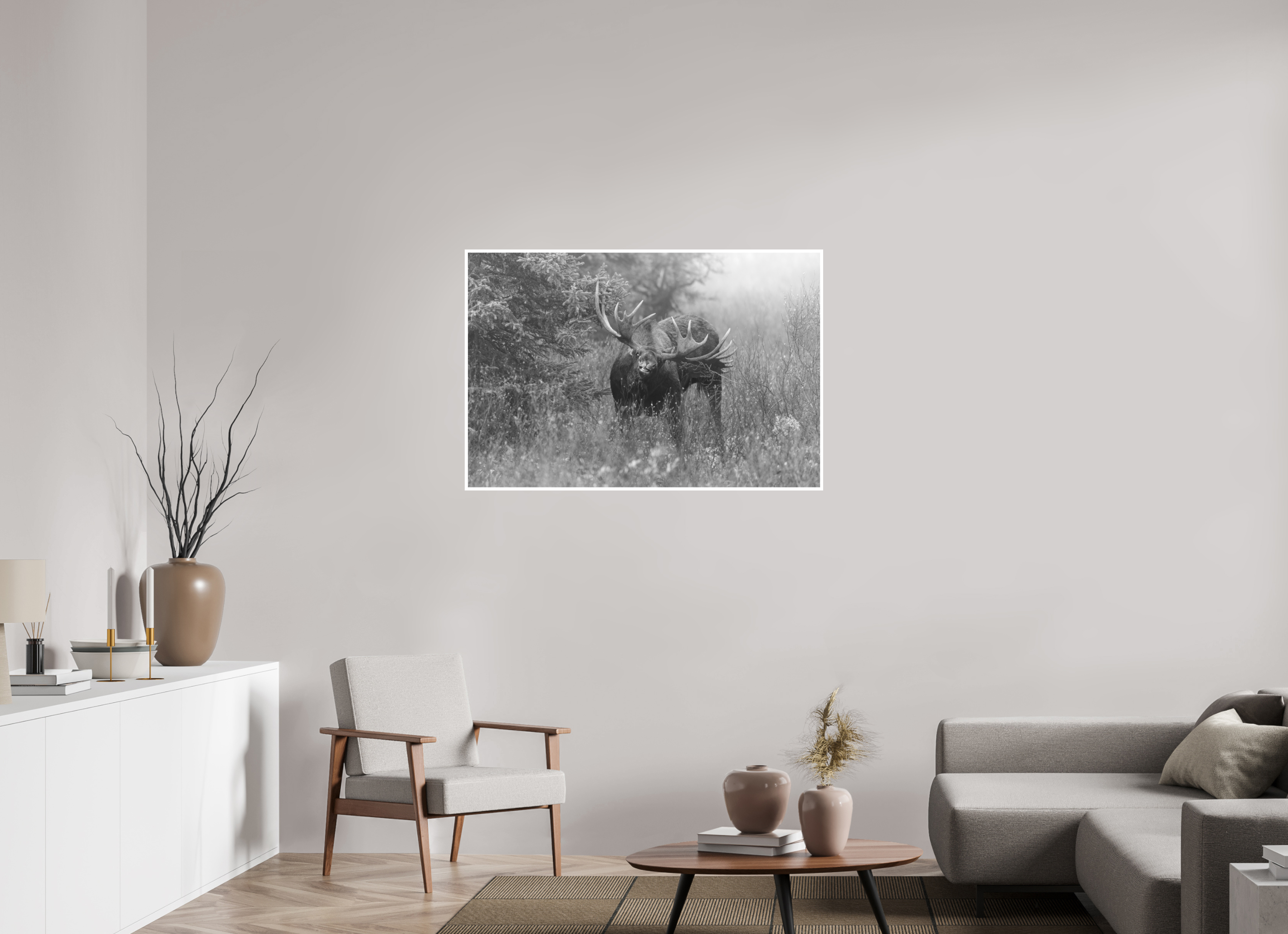 45 x 30″, Hahnemühle Photo Rag Moose Courtship