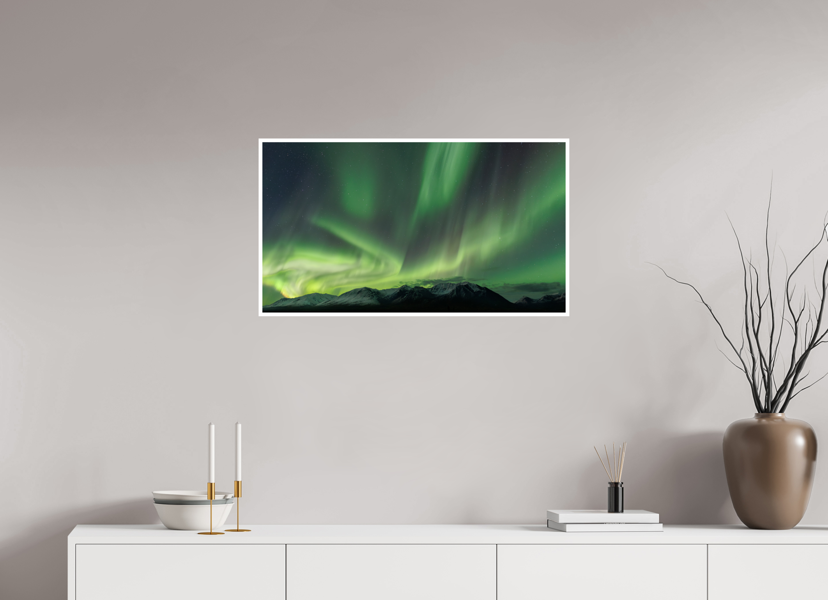 32 x 18″, Photo Rag Baryta Aurora Over Talkeetna