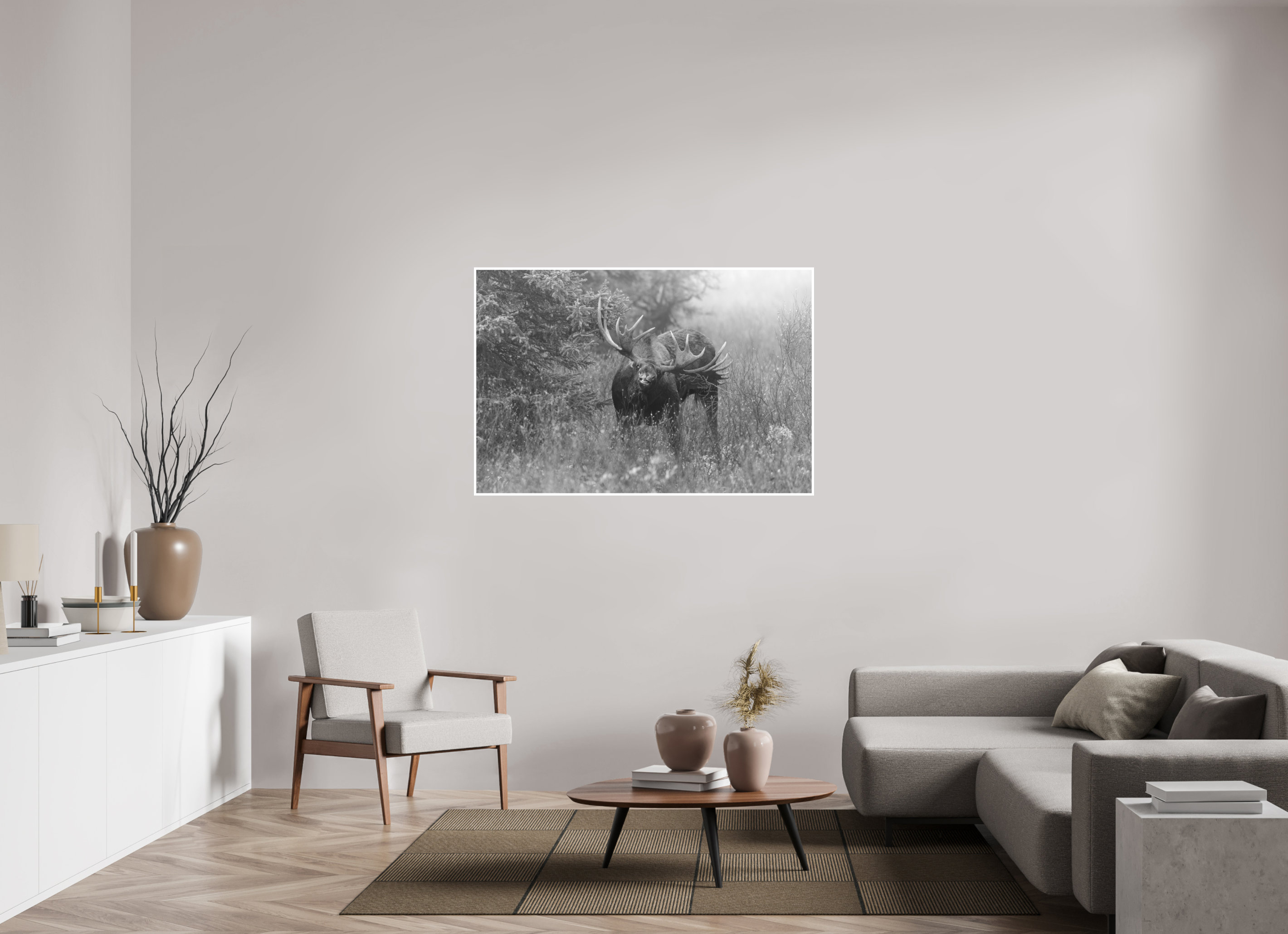 54 x 36″, Hahnemühle Photo Rag Moose Courtship
