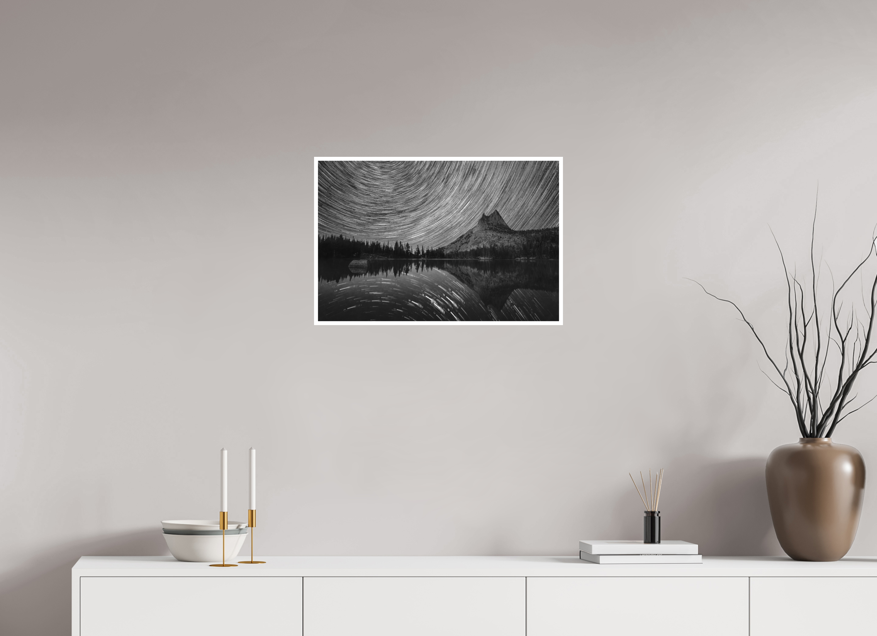 24 x 16″, Hahnemühle Photo Rag Cathedral Peak Under the Moonlit Sky