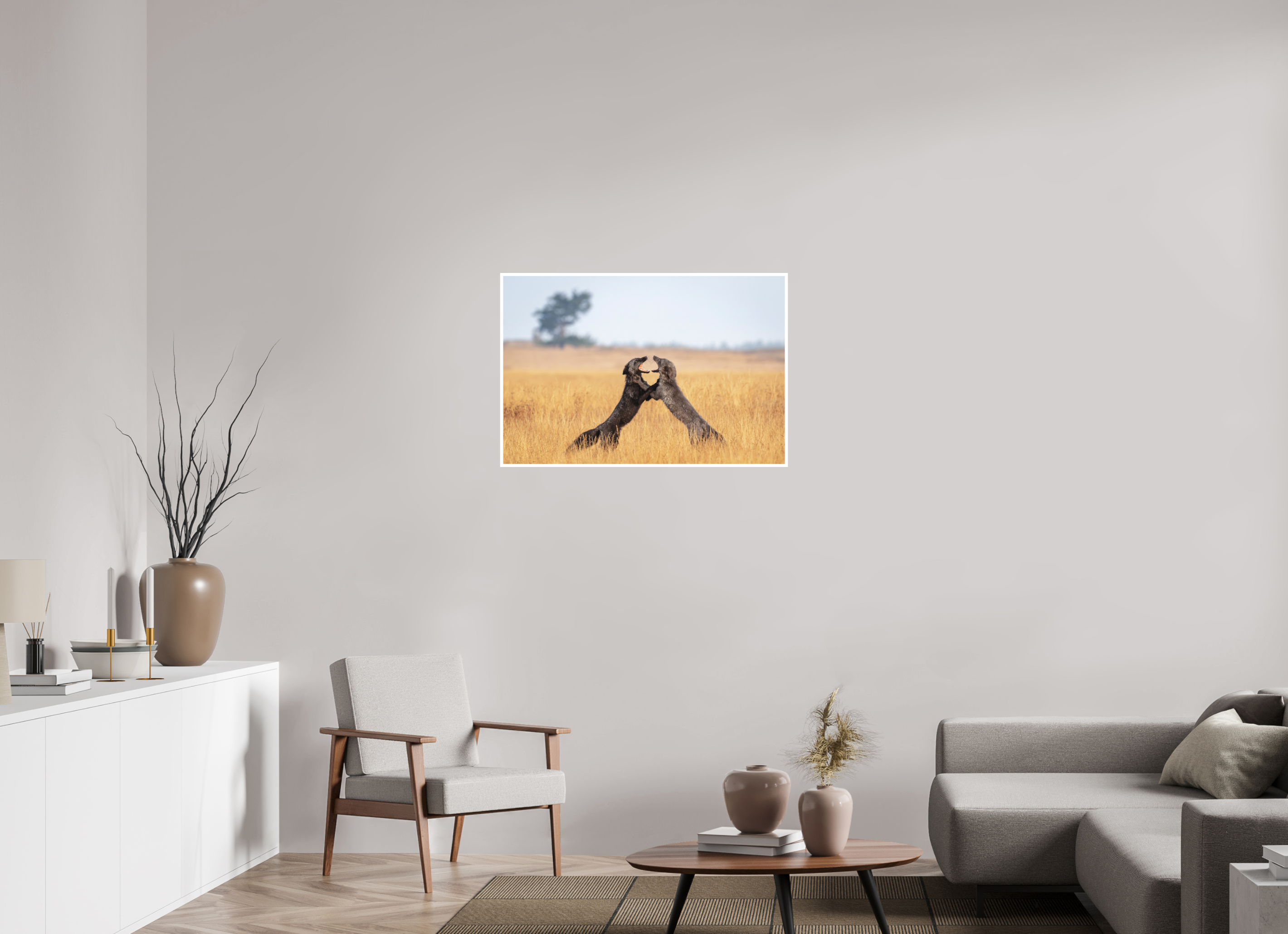 36 x 24″, Hahnemühle German Etching Fox Fight