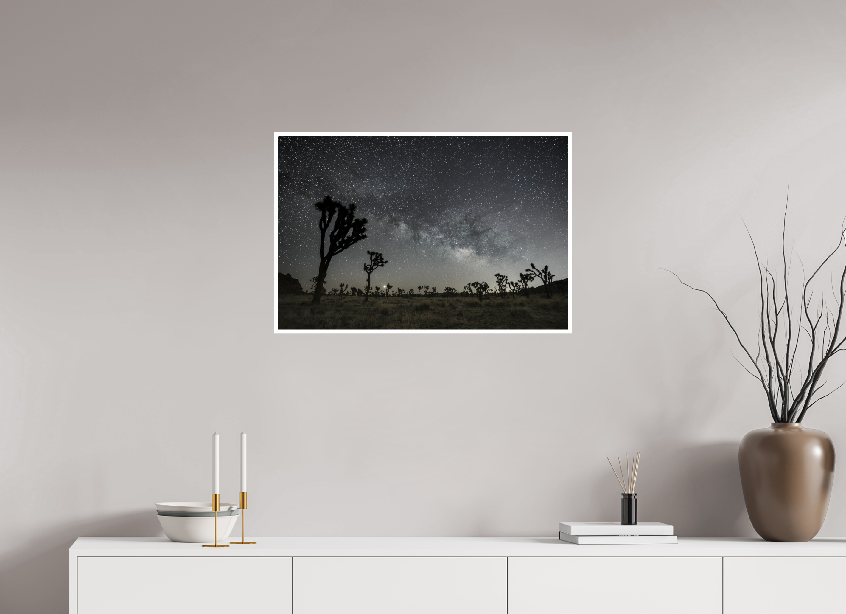 30 x 20″, Photo Rag Baryta Desert Dawn Under the Milky Way