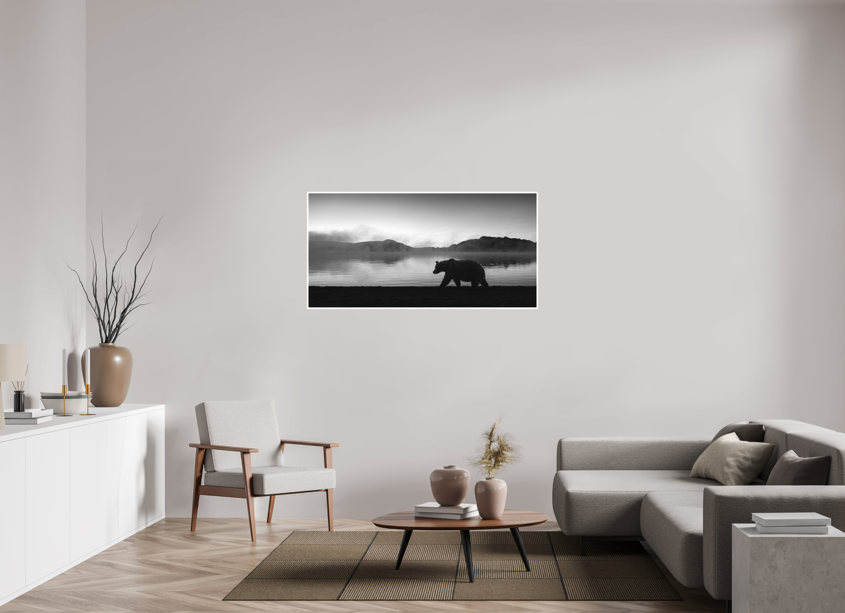 56 x 28″, Hahnemühle Photo Rag Morning Walk in Alaska