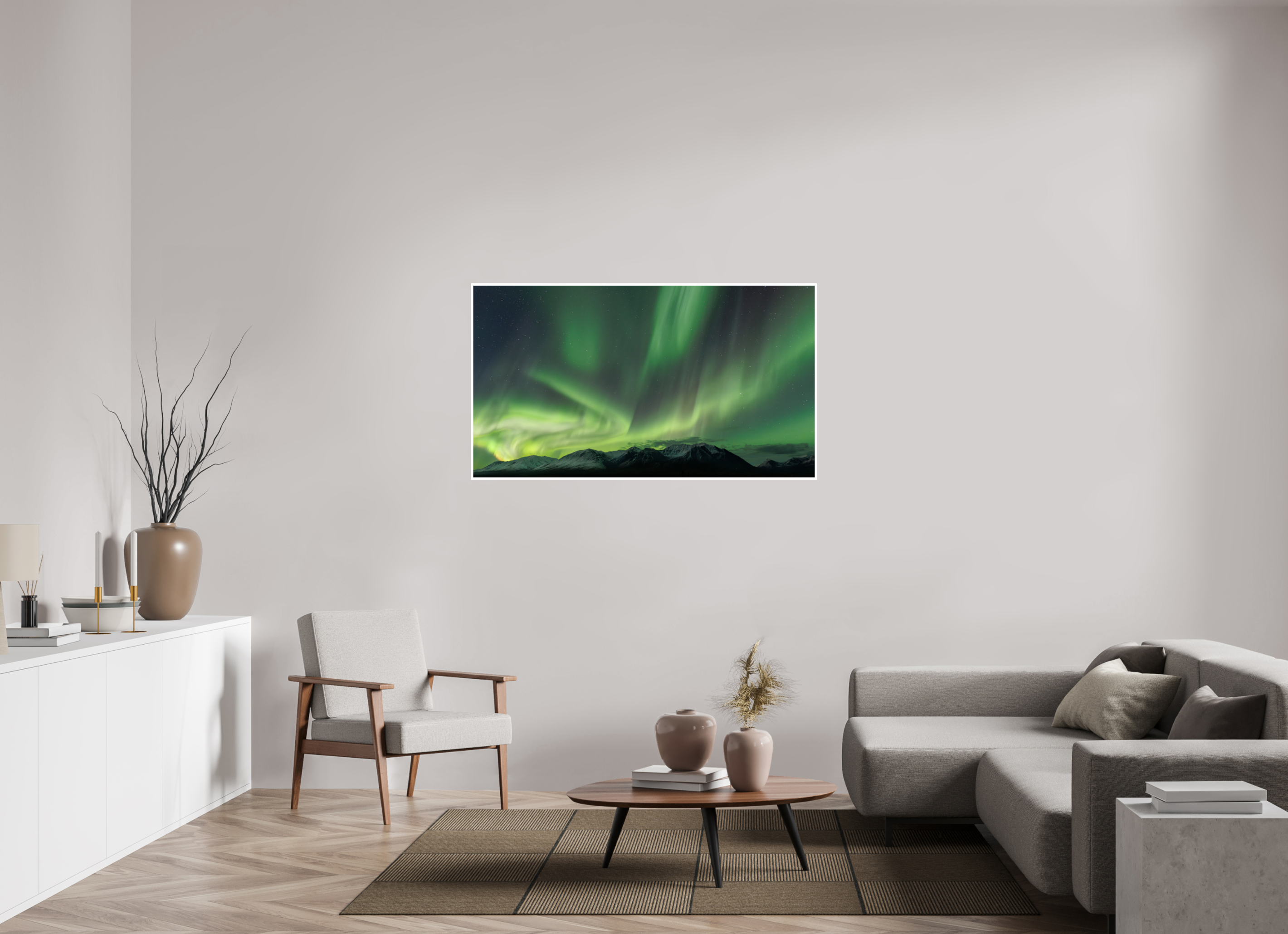 55 x 30.9″, Photo Rag Baryta Aurora Over Talkeetna