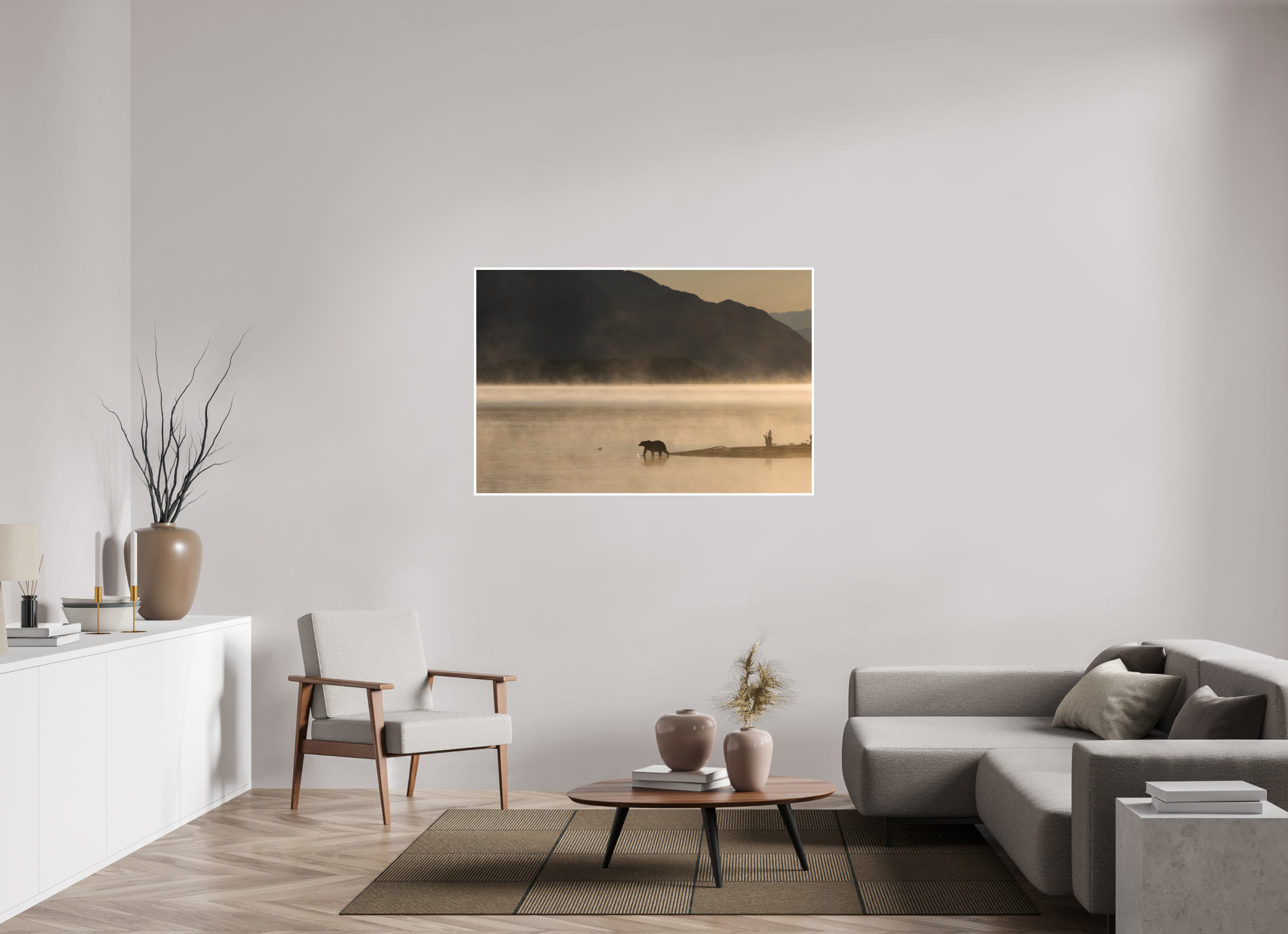 54 x 36″, Hahnemühle German Etching A Bears Sunrise