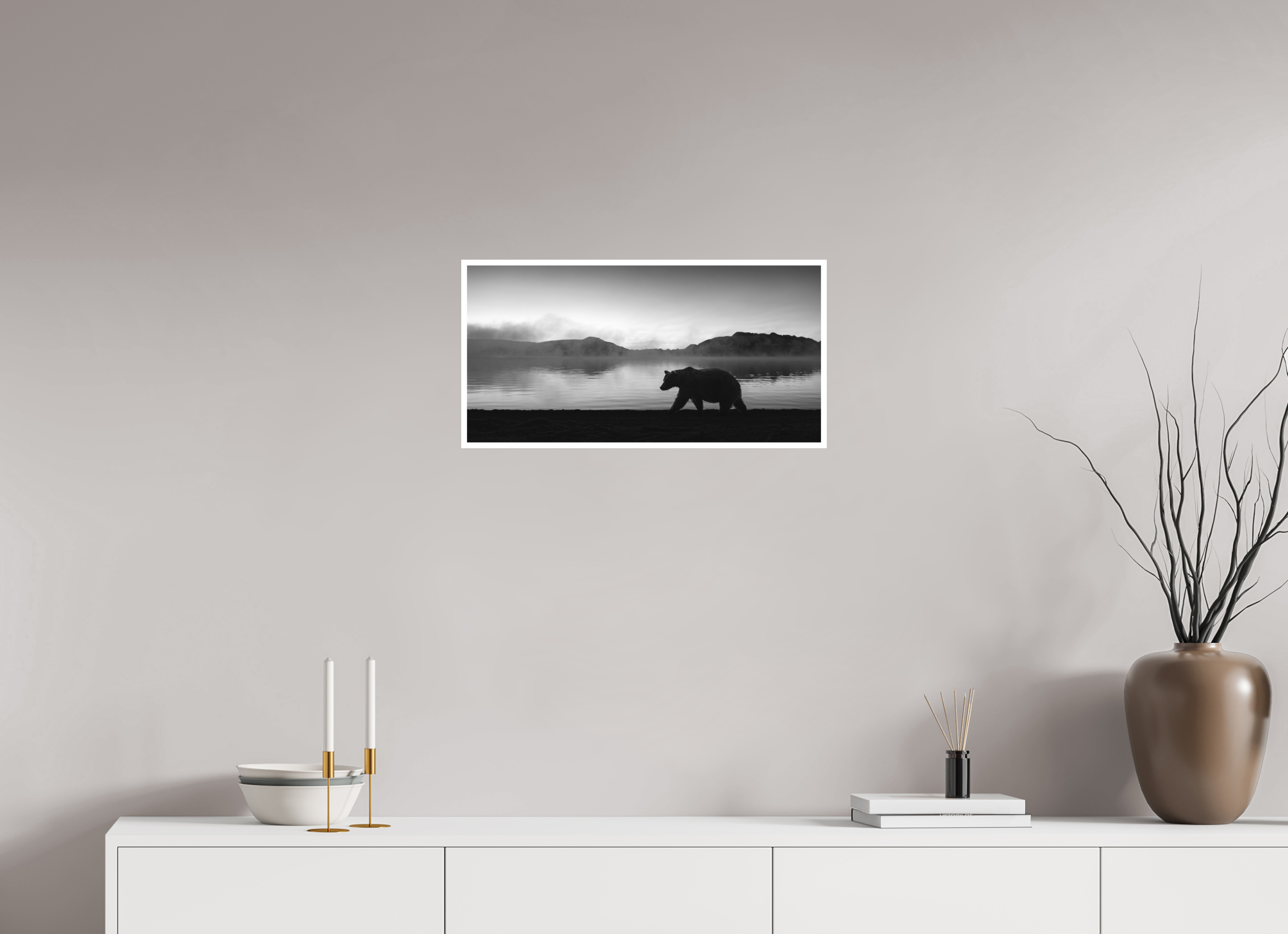 24 x 12″, Hahnemühle Photo Rag Morning Walk in Alaska