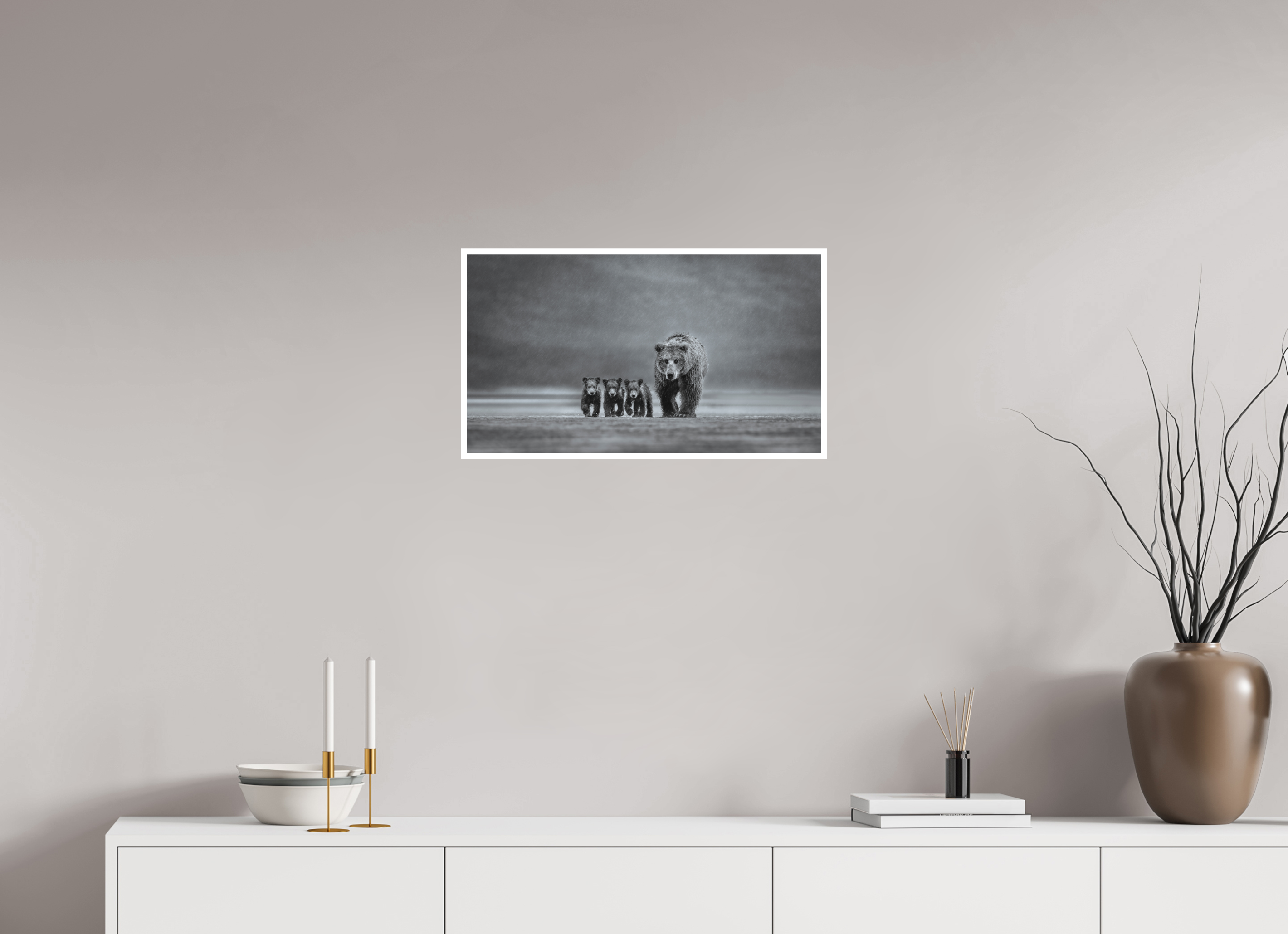 24 x 13.5″, Hahnemühle Photo Rag Endurance - Mum with Three Cubs