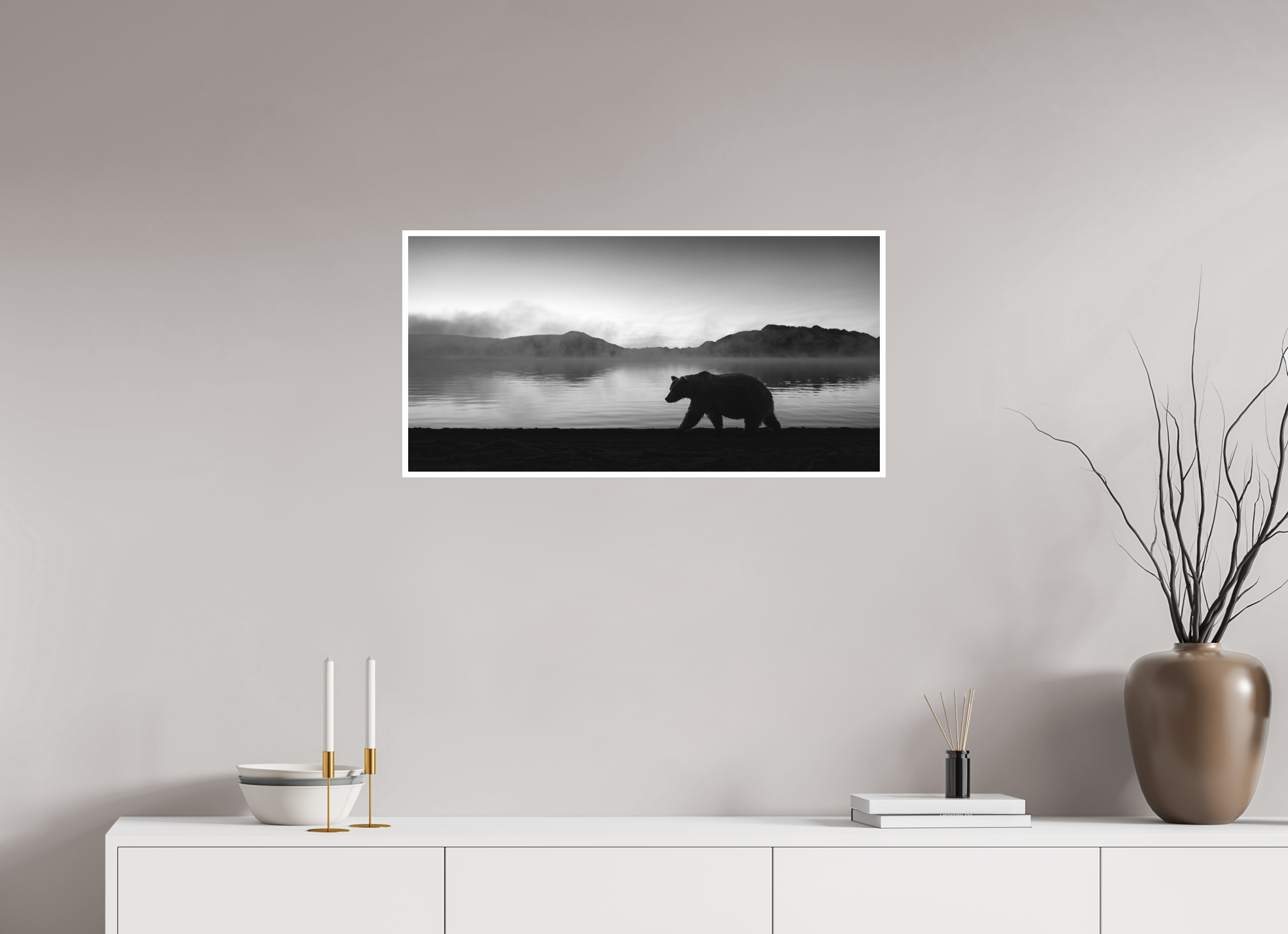 32 x 16″, Hahnemühle Photo Rag Morning Walk in Alaska