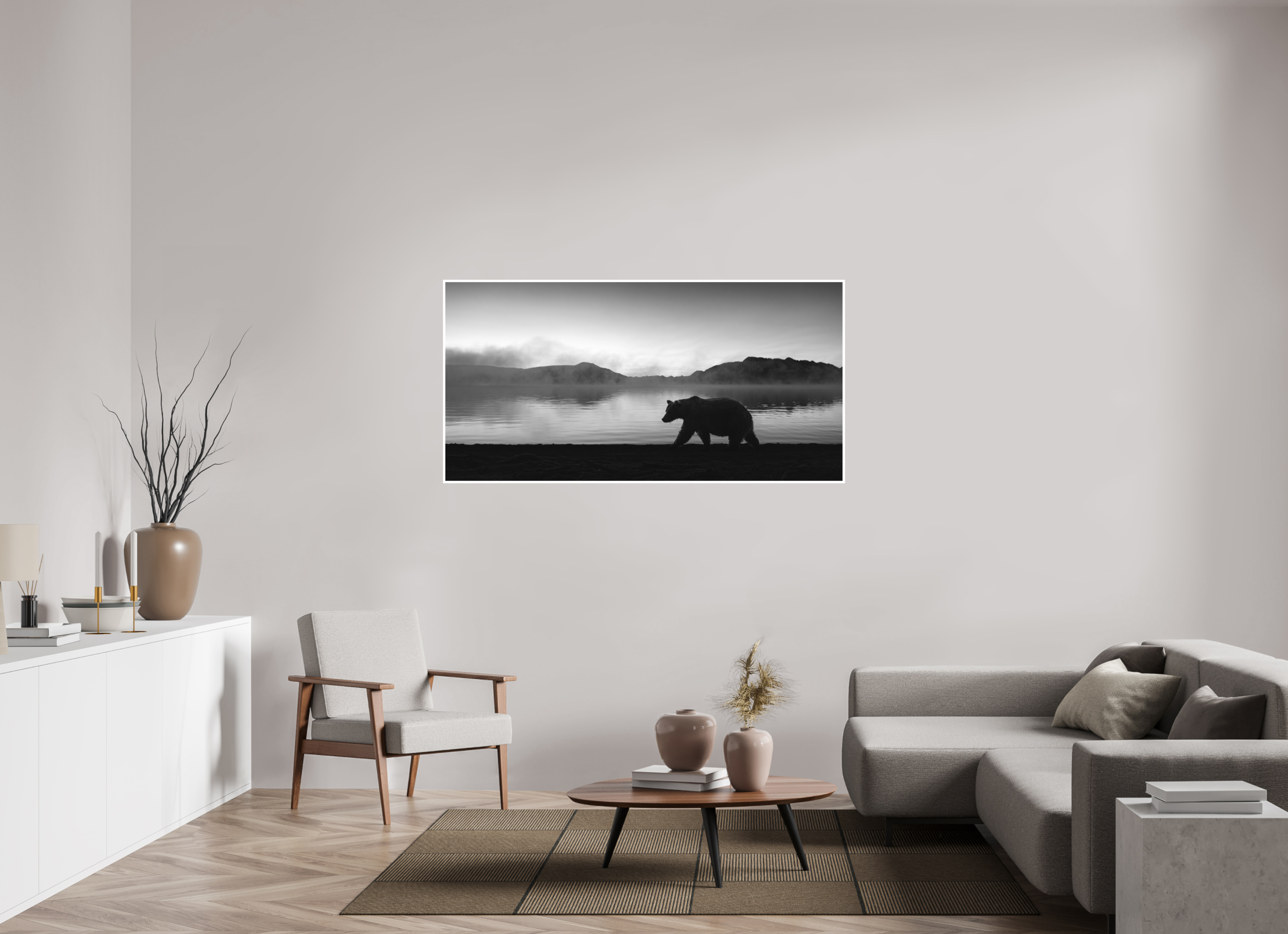 64 x 32″, Hahnemühle Photo Rag Morning Walk in Alaska