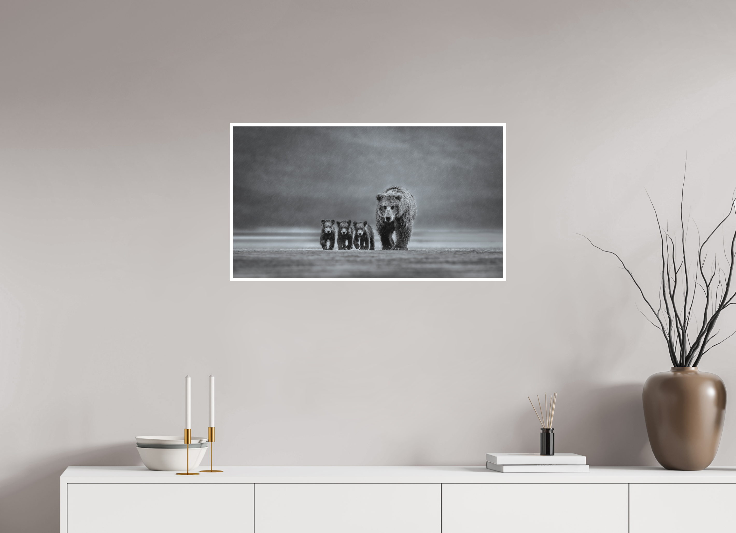 32 x 18″, Hahnemühle Photo Rag Endurance - Mum with Three Cubs