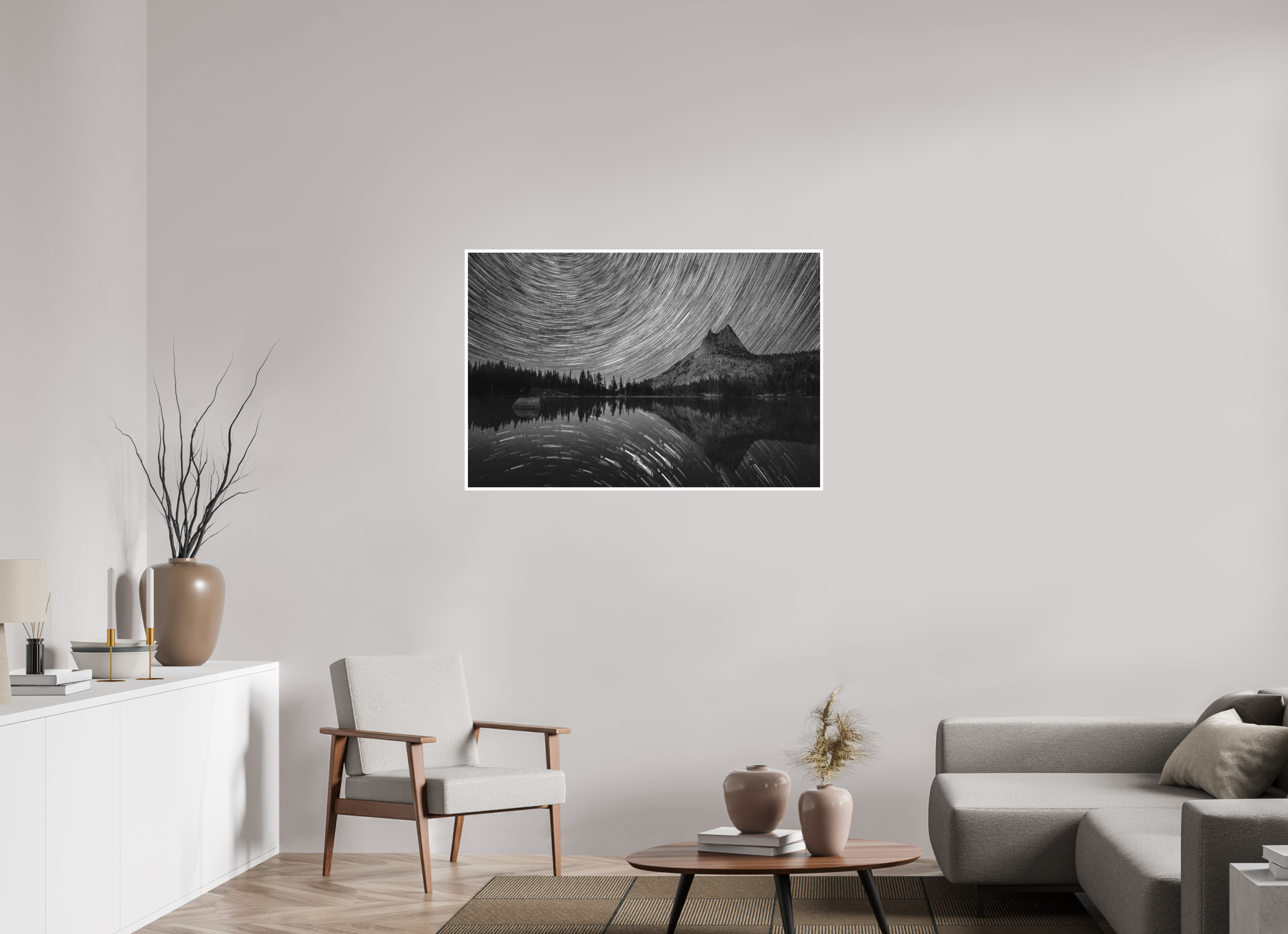 45 x 30″, Hahnemühle Photo Rag Cathedral Peak Under the Moonlit Sky