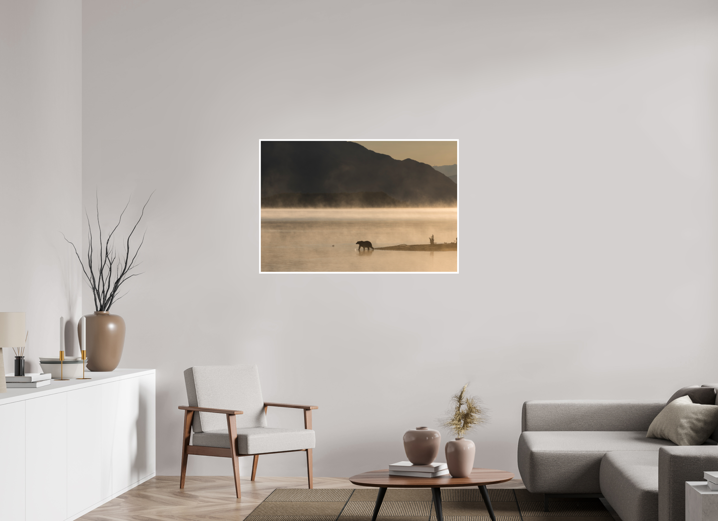 45 x 30″, Hahnemühle German Etching A Bears Sunrise